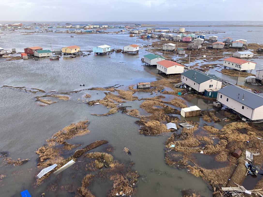 Aerial view of flooding in Alaska
